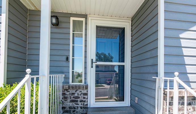 Installed front glass door.