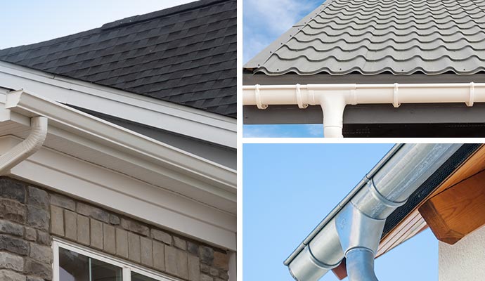 Collage of different types of gutter.