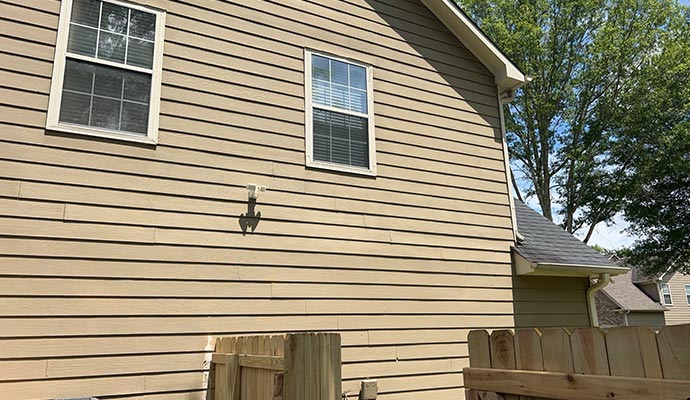 Installed siding.