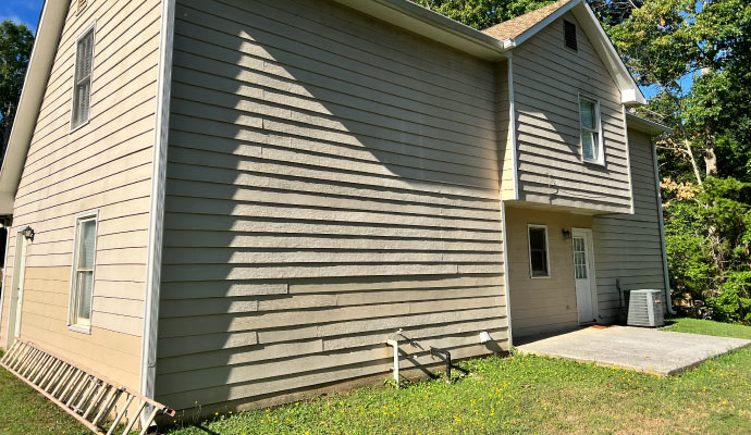 Rotten board siding house.